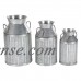 Decmode Set of 3 Farmhouse 13, 17 and 19 Inch Iron Milk Jugs, Gray   566924399